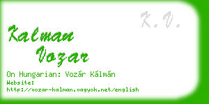 kalman vozar business card