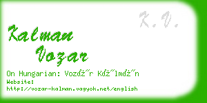 kalman vozar business card